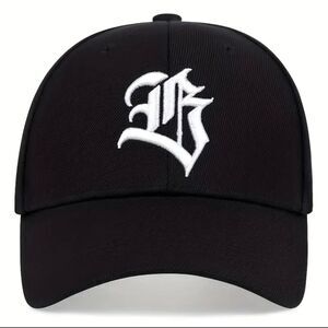 Gothic Style Letter Embroidered Baseball Cap, Sunscreen Curved Brim Breathable